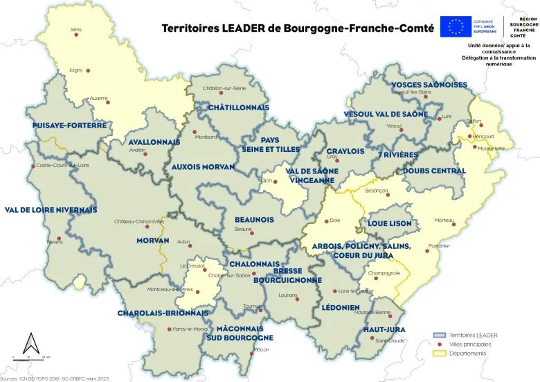 Carte des territoires LEADER